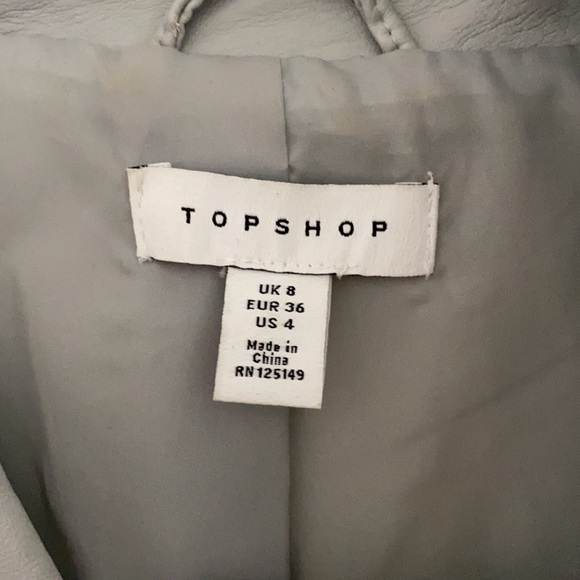 Topshop Grey Faux Leather Jacket - Picture 2 of 4